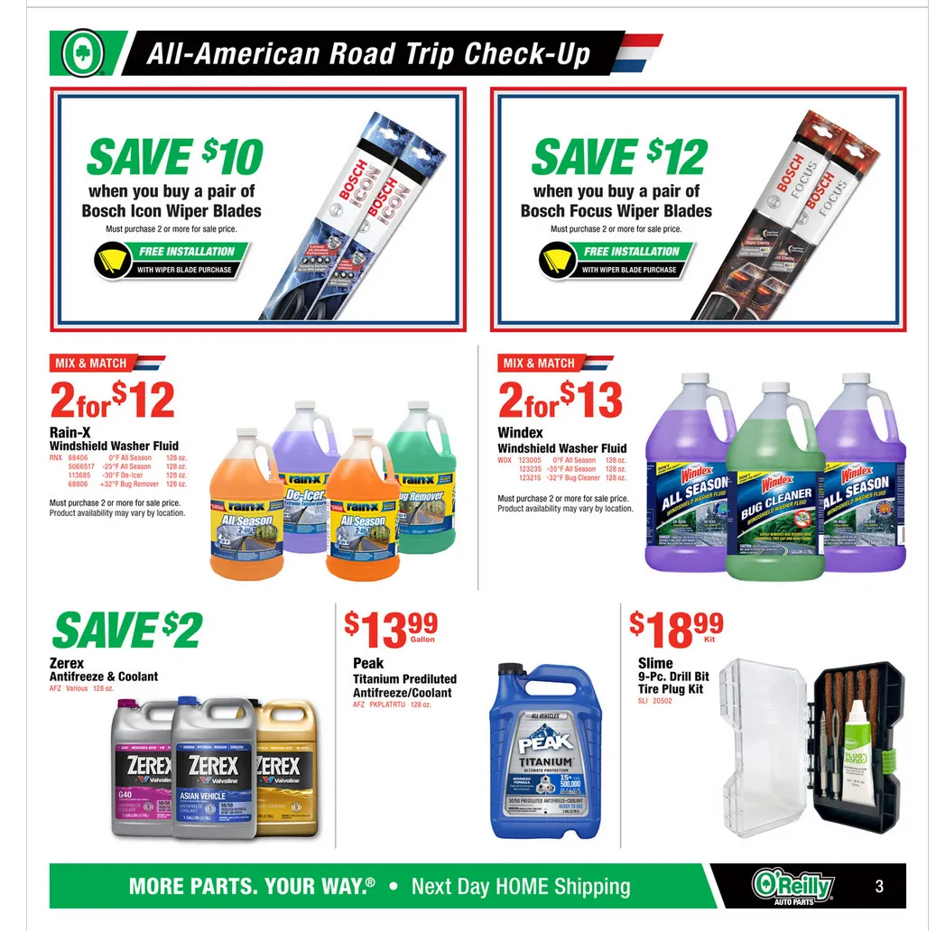 Weekly promotion O'Reilly Auto Parts Sales spanning from May 27 to June 23 2026 - Page 3 for Catalogue 365