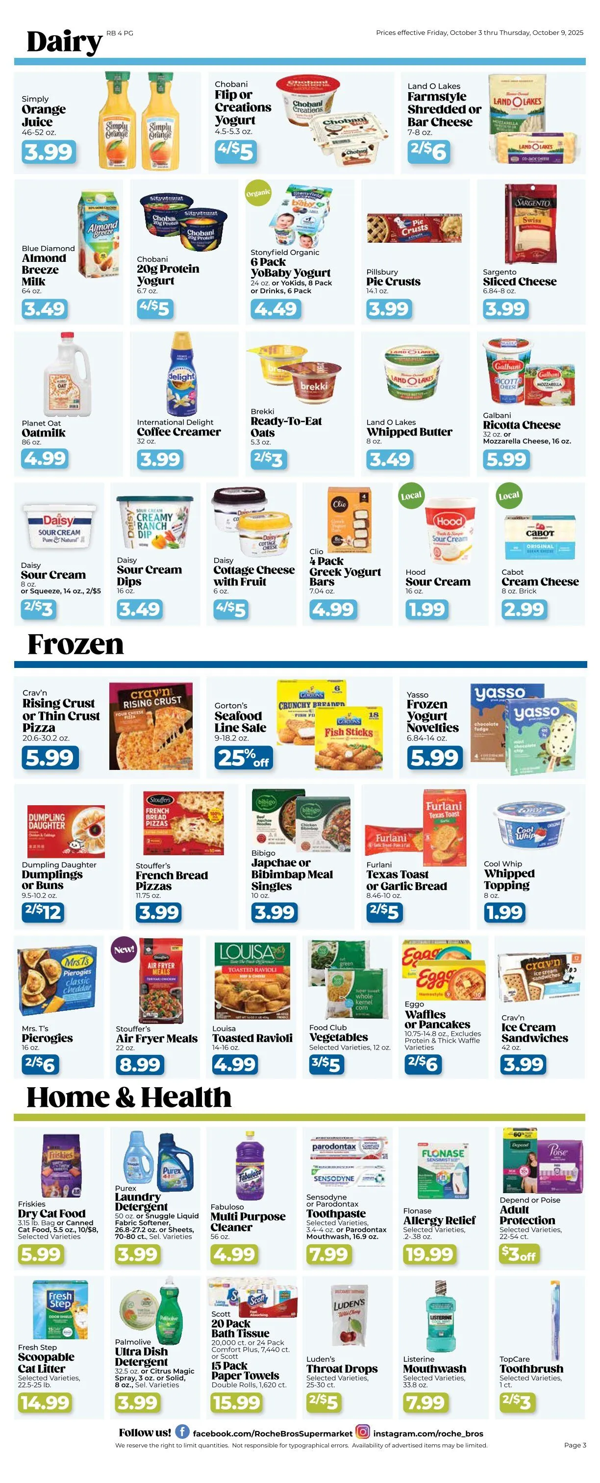 Weekly promotion Roche Bros. Sales spanning from October 3 to October 9 2025 - Page 3 for Catalogue 365