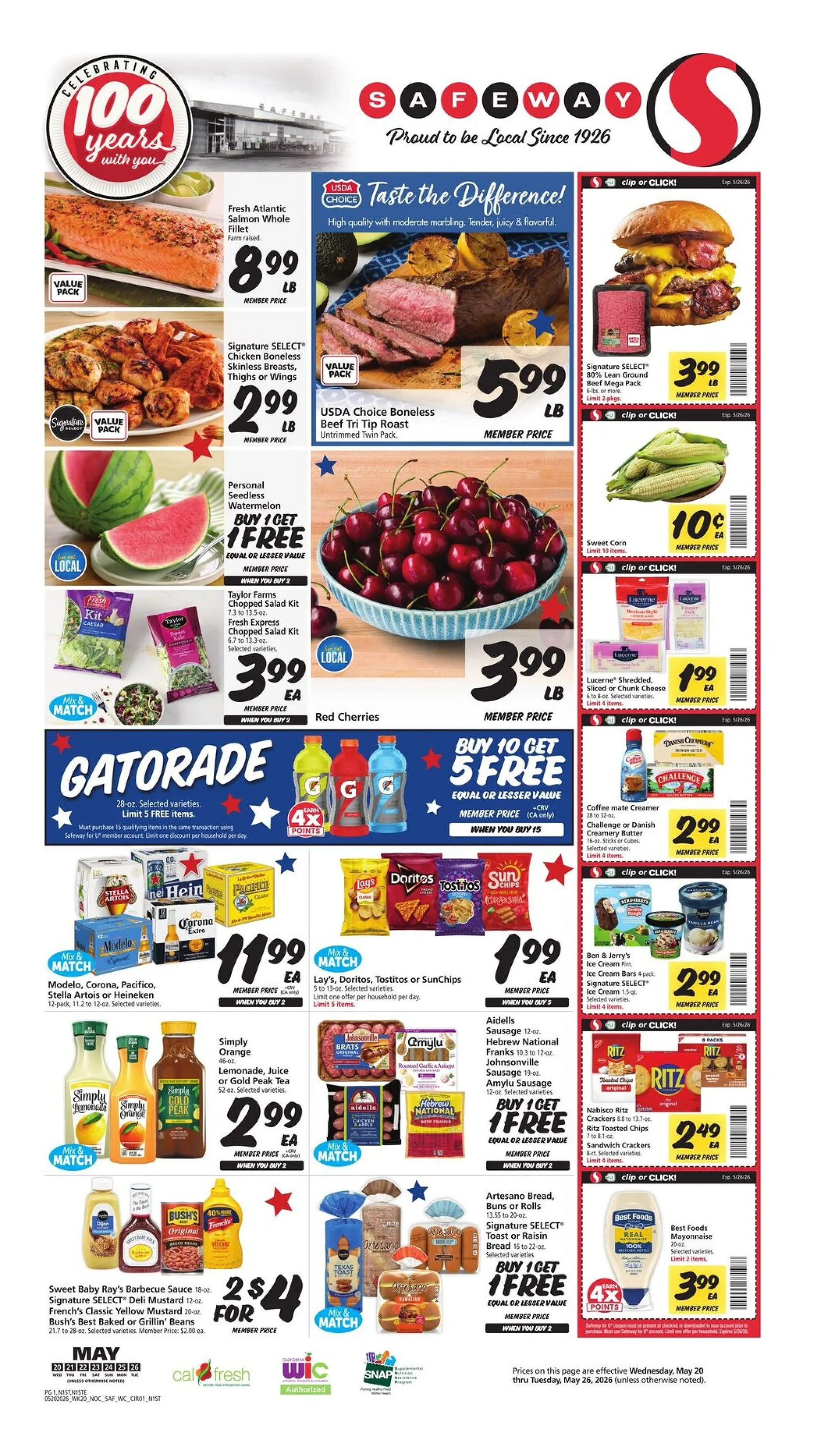 Weekly promotion Safeway Sales spanning from May 20 to May 26 2026 - Page 3 for Catalogue 365
