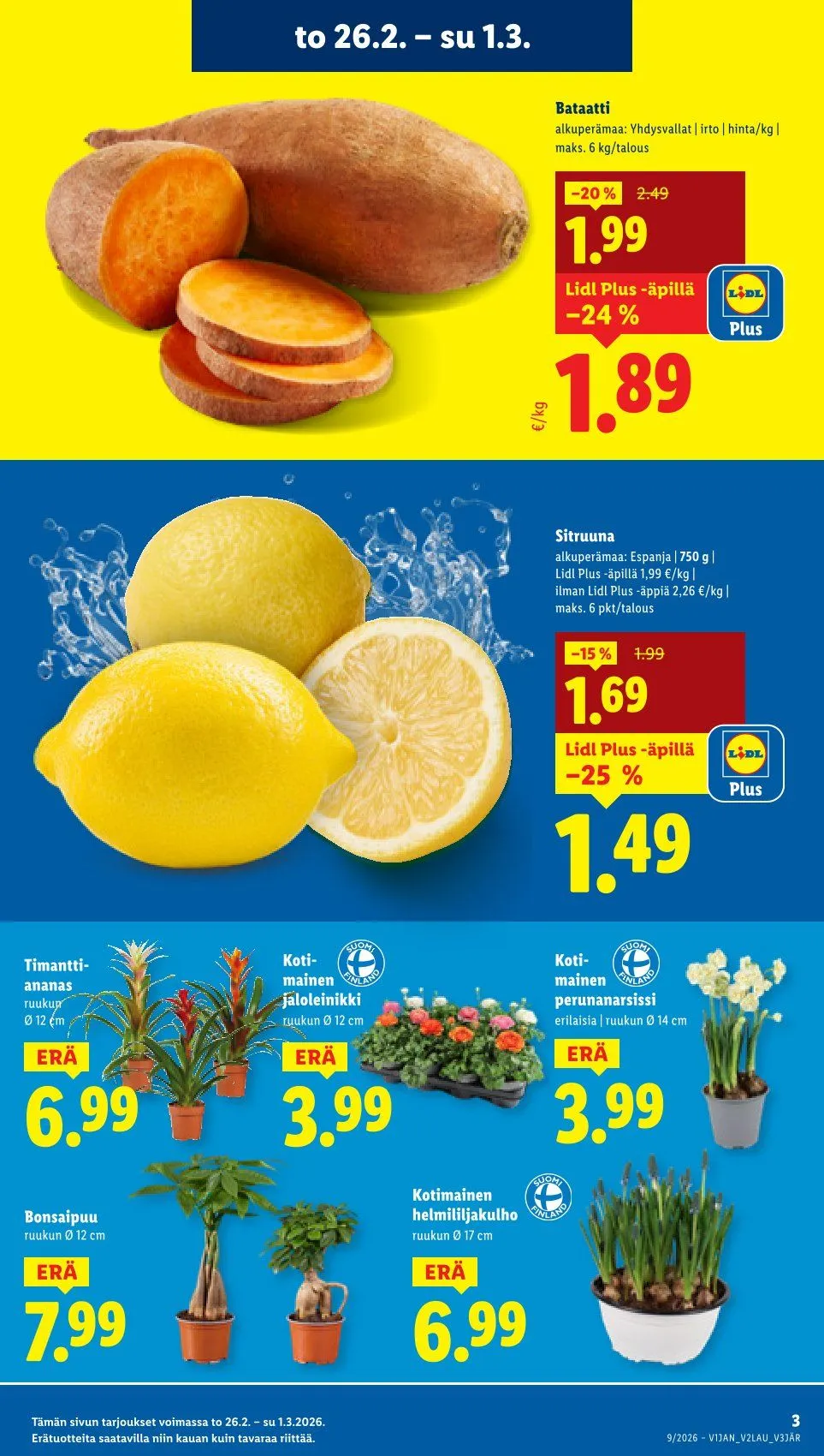 Kaupan Lidl  voimassa alkaen 26. helmikuuta - 4. maaliskuuta 2026 - Tarjouslehti sivu 3