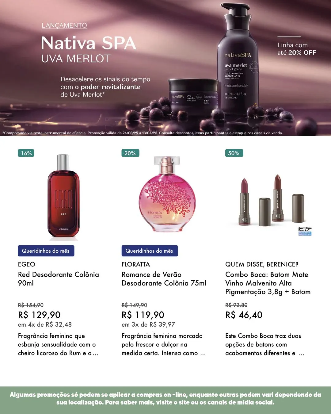 Encarte de O Boticário Ofertas semanais! 11 de abril até 30 de abril 2025 - Pagina 2