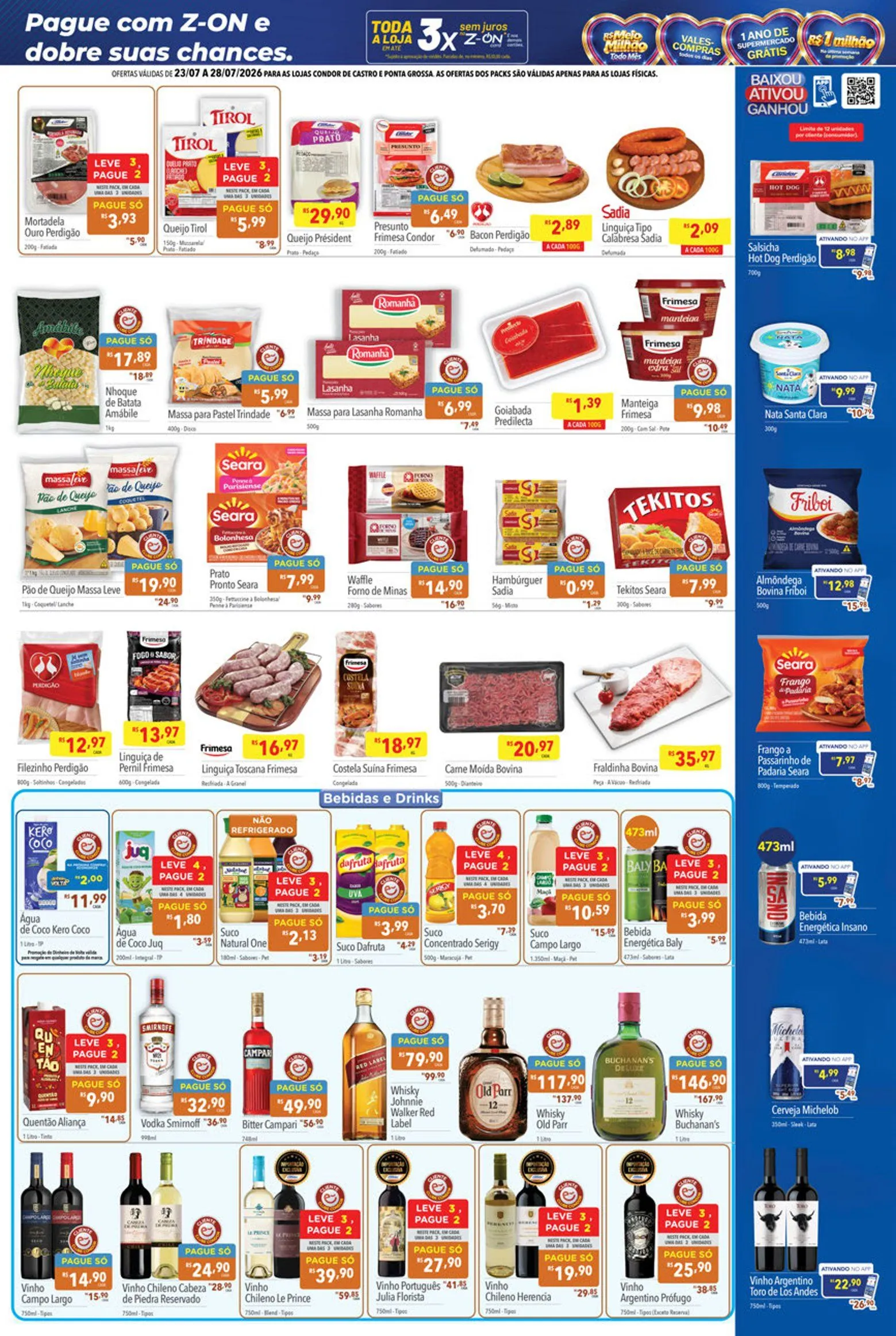 Encarte de Folhetos Supermercados Condor 23 de julho até 28 de julho 2026 - Pagina 3