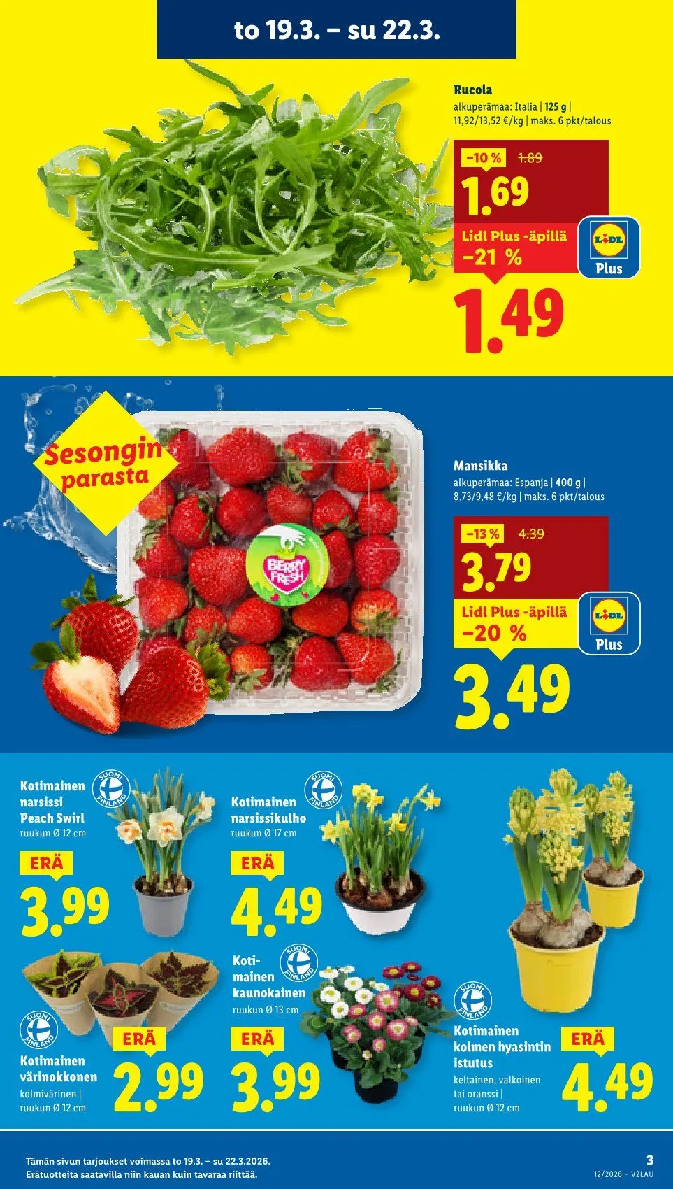 Kaupan Lidl uusimmat tarjoukset voimassa alkaen 19. maaliskuuta - 25. maaliskuuta 2026 - Tarjouslehti sivu 3