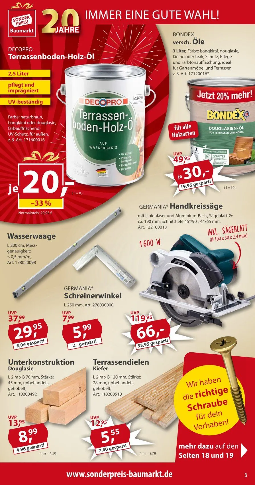 Sonderpreis-Baumarkt Prospekte von 5. April bis 11. April 2025 - Prospekt seite 3