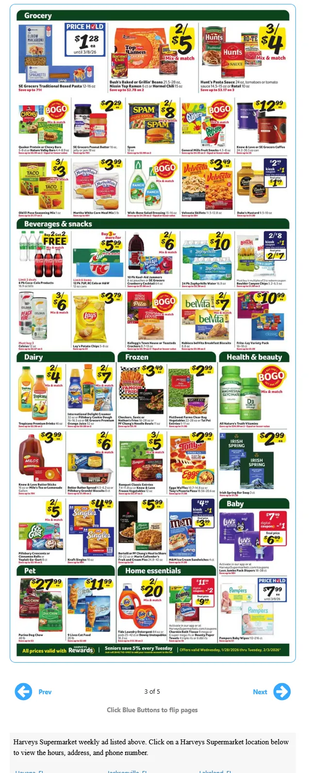 Weekly promotion Harveys Supermarket Sales spanning from January 28 to February 2 2026 - Page 3 for Catalogue 365