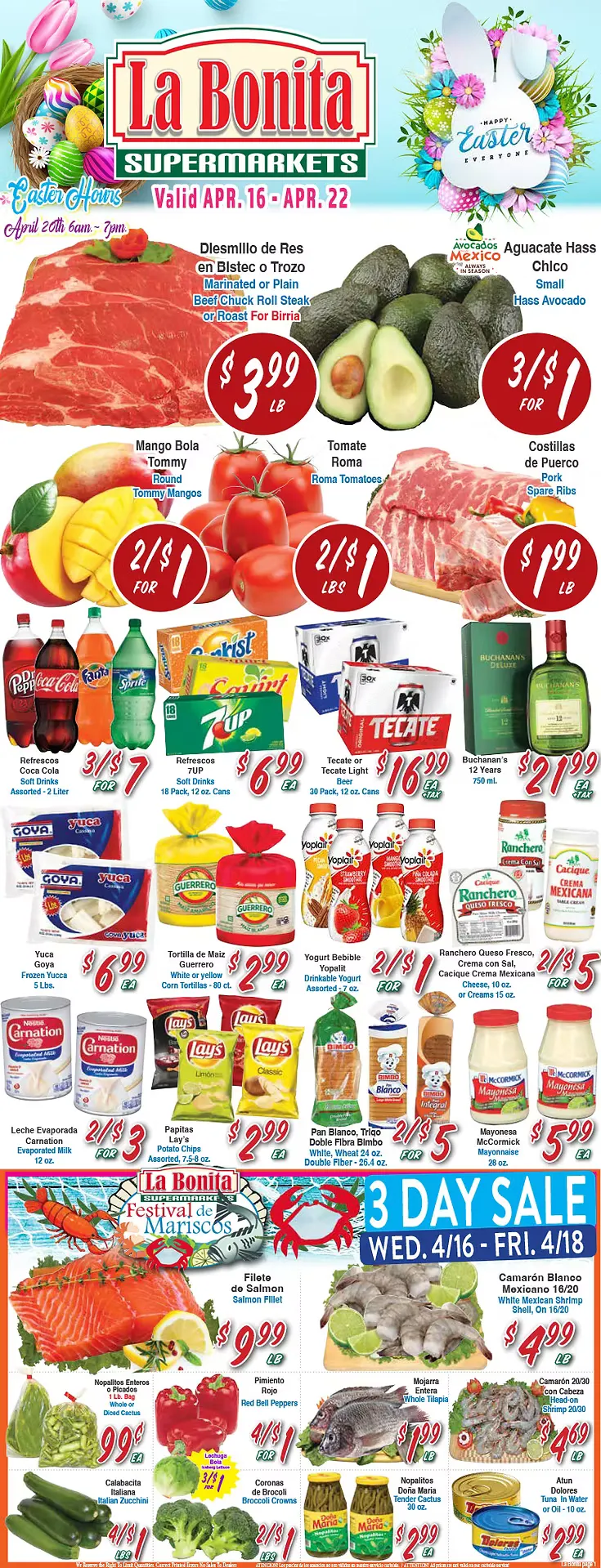 Weekly ad La Bonita Supermarkets Sales from April 16 to April 22 2025 - Page 1