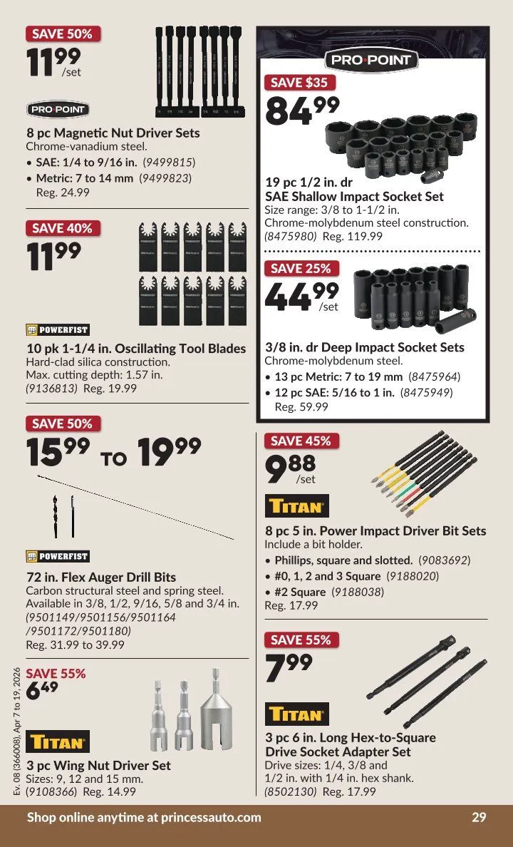 Princess Auto Sales from April 7 to April 19 2026 - flyer page 32