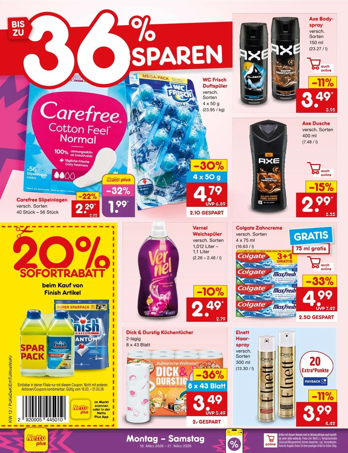  Netto Marken-Discount Prospekte von 16. März bis 21. März 2026 - Prospekt seite 34