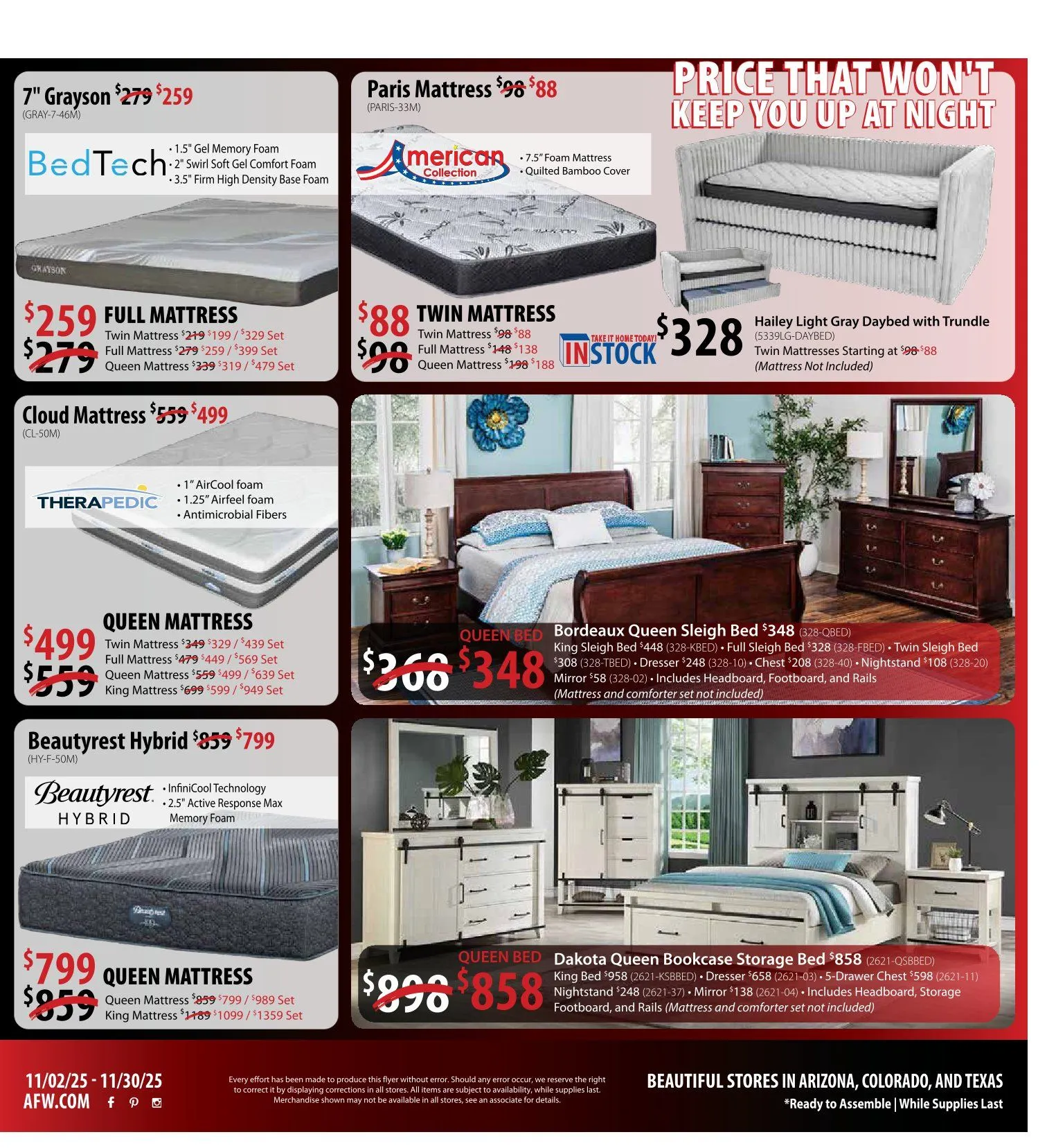 Weekly ad American Furniture Warehouse Sales from November 2 to November 30 2025 - Page 4