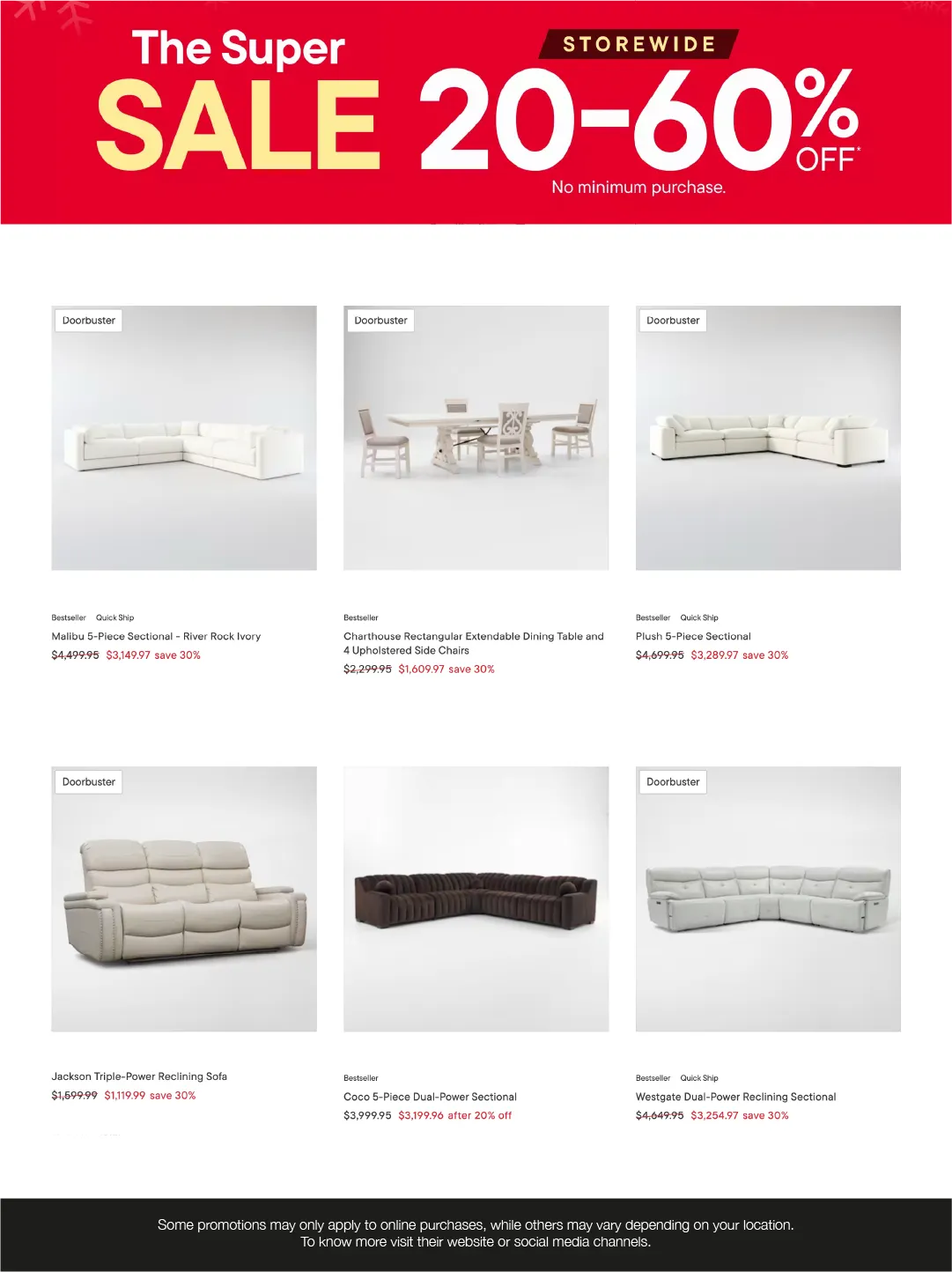 Weekly promotion Value City Furniture Sales spanning from December 11 to December 24 2025 - Page 3 for Catalogue 365