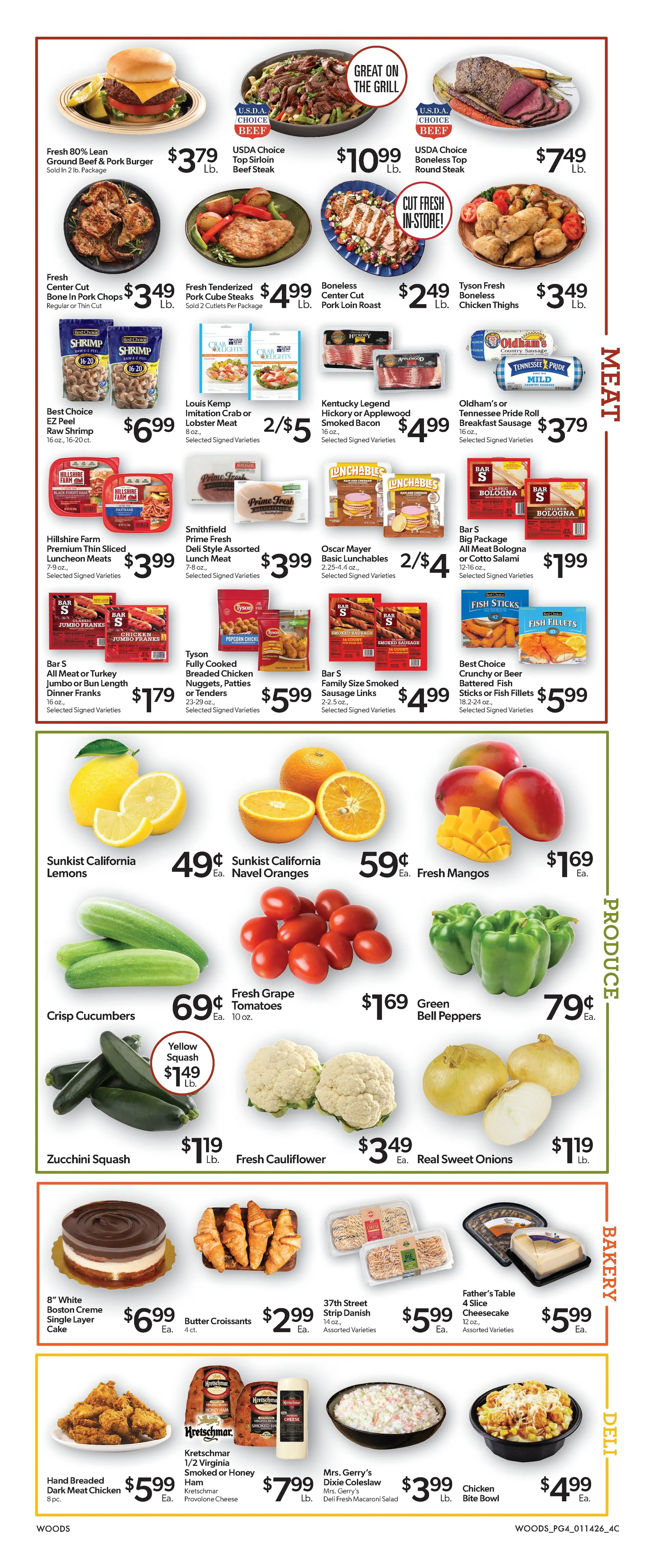 Weekly ad Woods Supermarket Sales from January 14 to January 20 2026 - Page 4