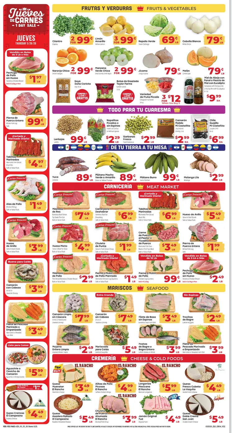 Weekly promotion El Rancho Sales spanning from March 25 to March 31 2026 - Page 4 for Catalogue 365