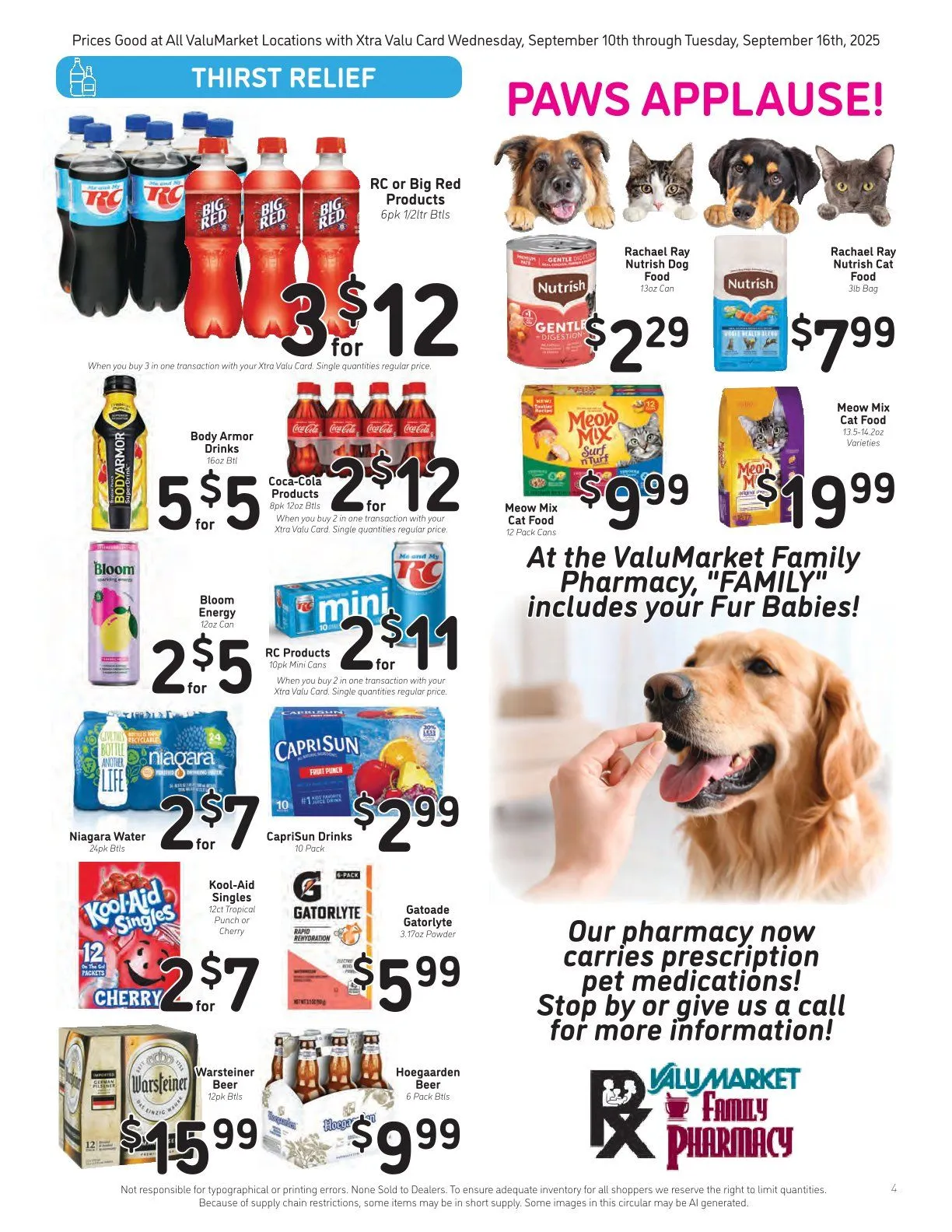 Weekly promotion ValuMarket Sales spanning from September 10 to September 16 2025 - Page 4 for Catalogue 365