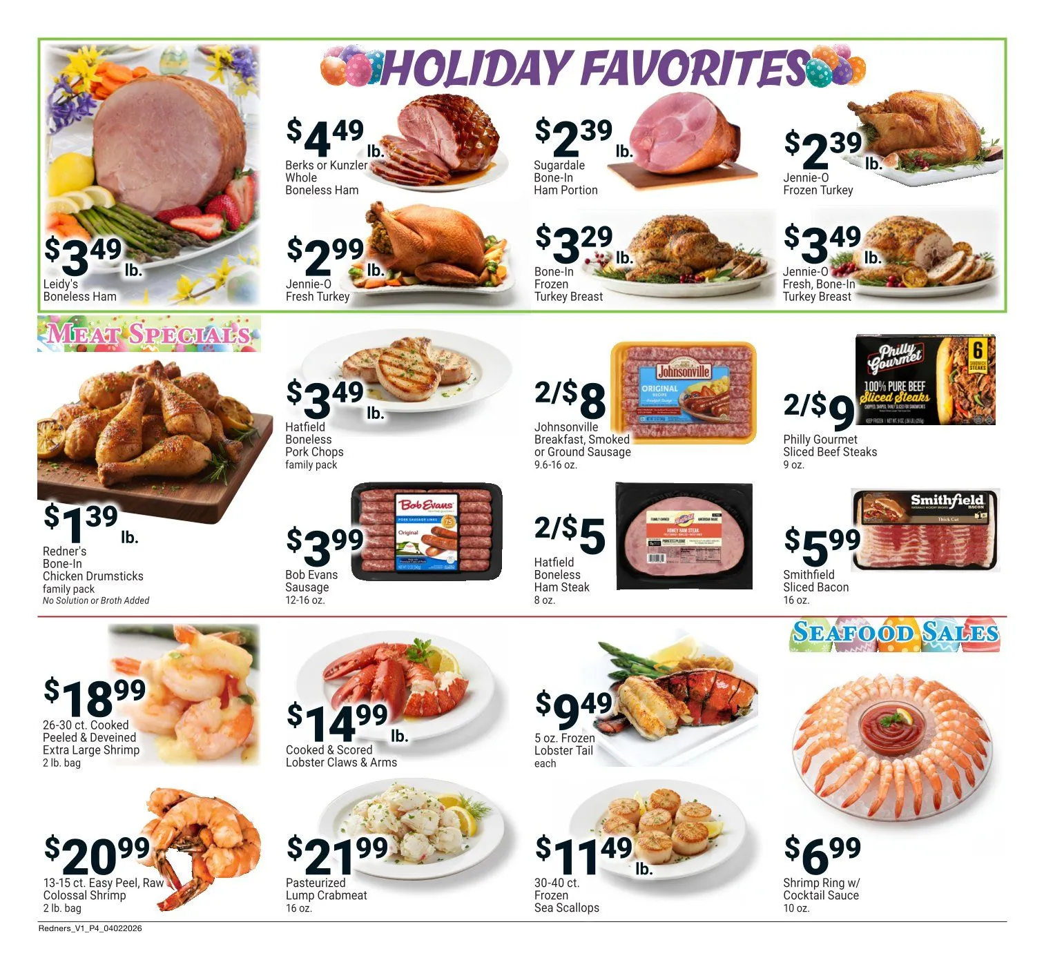 Weekly promotion Redner's Market Sales spanning from April 2 to April 8 2026 - Page 4 for Catalogue 365