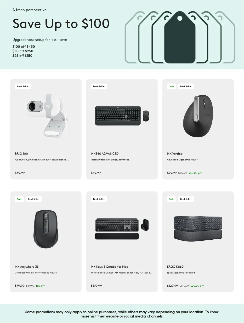 Weekly promotion Logitech Sales spanning from April 9 to April 30 2026 - Page 3 for Catalogue 365