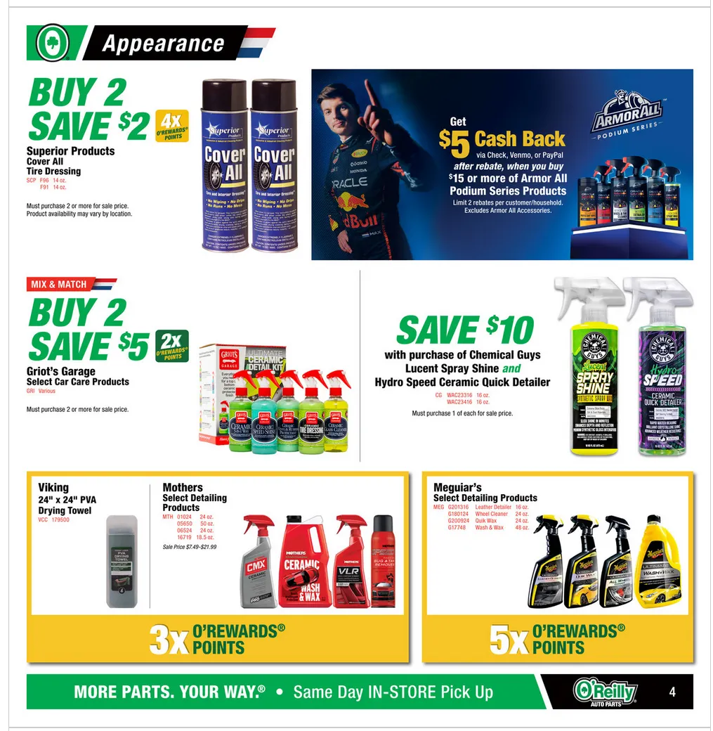 Weekly promotion O'Reilly Auto Parts Sales spanning from May 27 to June 23 2026 - Page 4 for Catalogue 365
