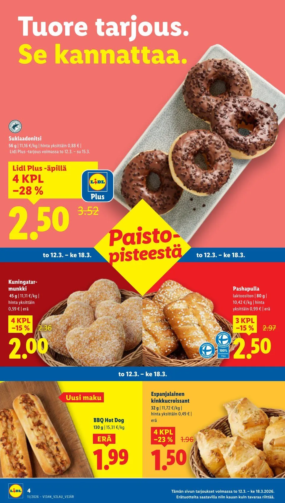 Kaupan Lidl uusimmat tarjoukset voimassa alkaen 12. maaliskuuta - 18. maaliskuuta 2026 - Tarjouslehti sivu 4