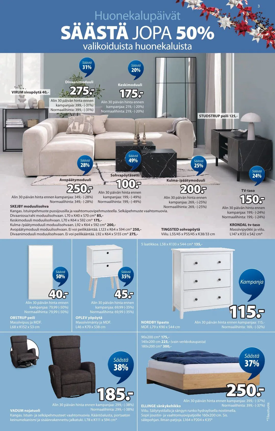 JYSK Tarjoukset voimassa alkaen 1. joulukuuta - 10. joulukuuta 2025 - Tarjouslehti sivu 3