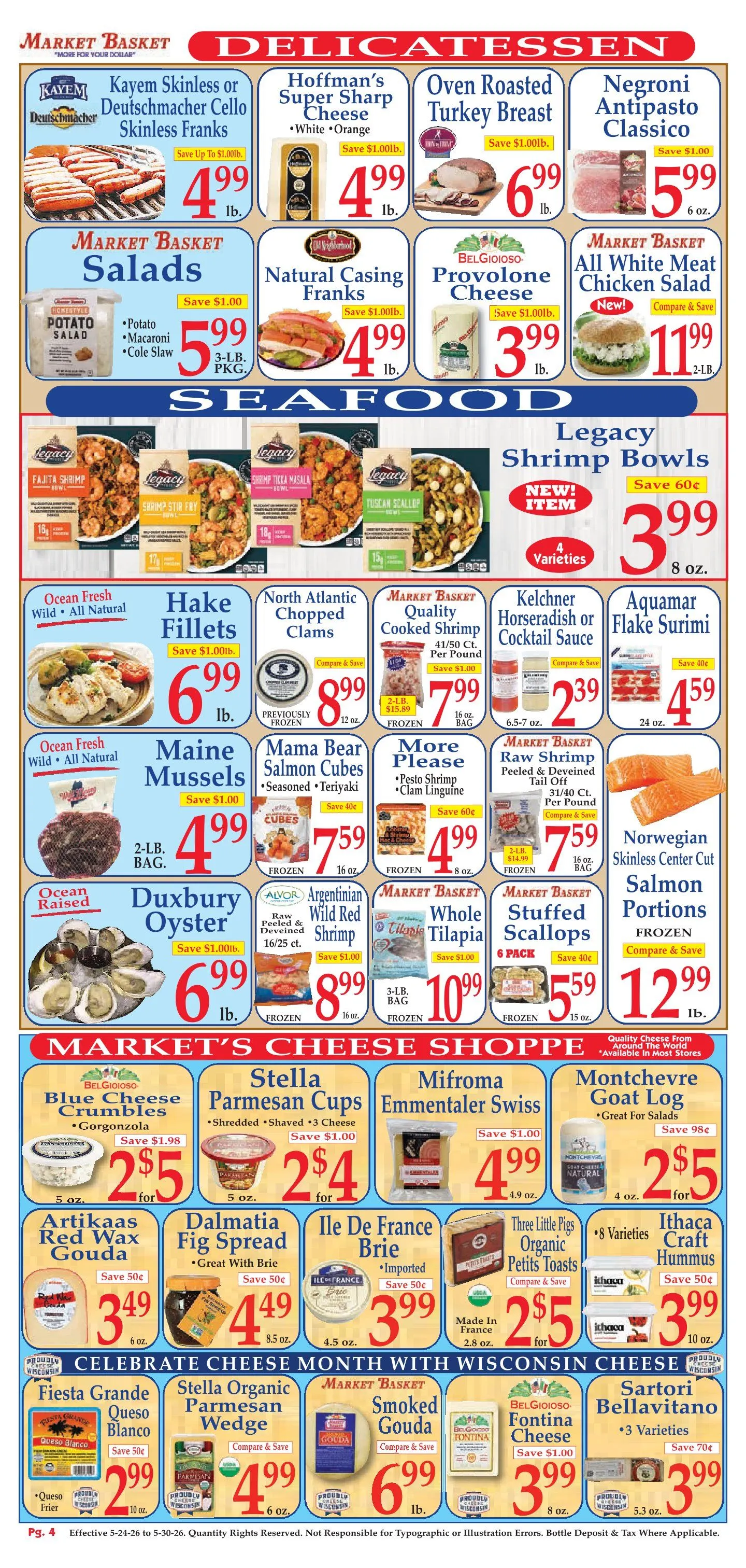 Weekly promotion Market Basket Sales spanning from May 26 to May 31 2026 - Page 4 for Catalogue 365