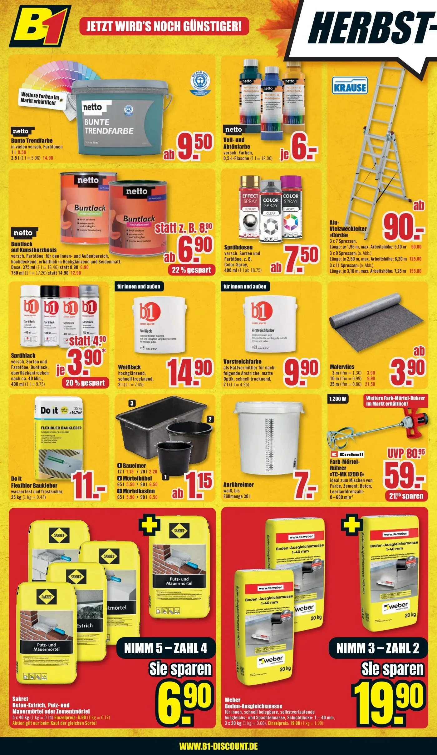 B1 Discount Baumarkt Prospekte  von 25. Oktober bis 30. Oktober 2025 - Prospekt seite 4
