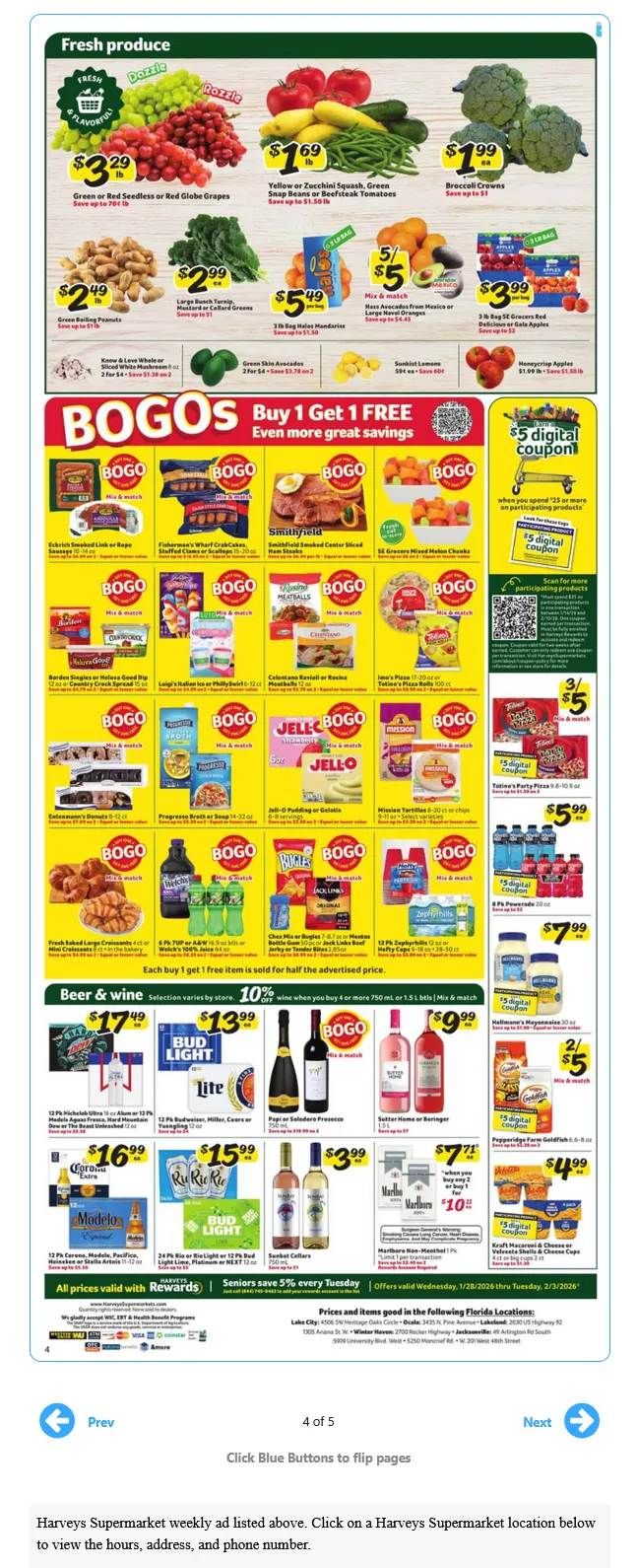 Weekly promotion Harveys Supermarket Sales spanning from January 28 to February 2 2026 - Page 4 for Catalogue 365