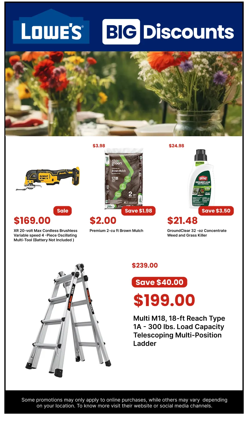 Weekly promotion Lowe's Sales spanning from April 6 to April 26 2026 - Page 4 for Catalogue 365