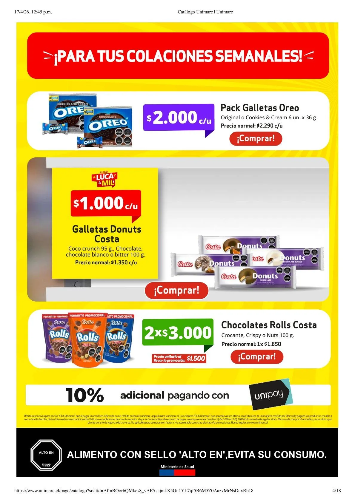 Catálogo de  Unimarc Ofertas 17 de abril al 20 de abril 2026 - Página 4