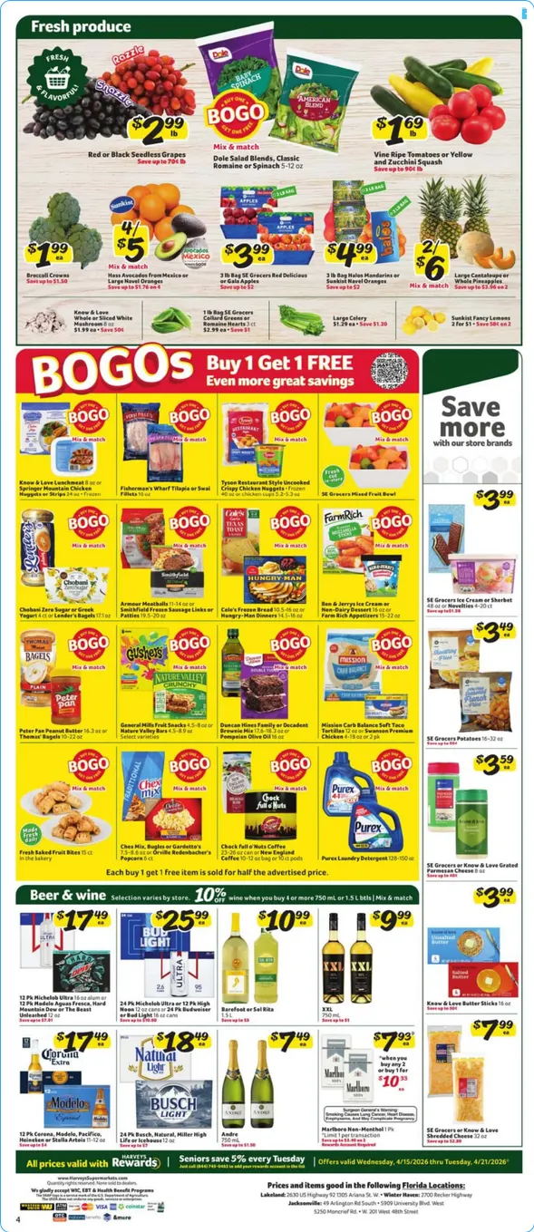 Weekly ad Harveys Supermarket Sales from April 15 to April 21 2026 - Page 4