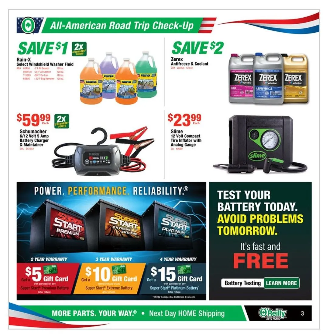Weekly ad O'Reilly Auto Parts Sales from June 24 to July 20 2026 - Page 3