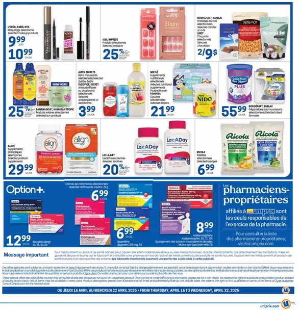 Uniprix Sales from April 16 to April 22 2026 - flyer page 4