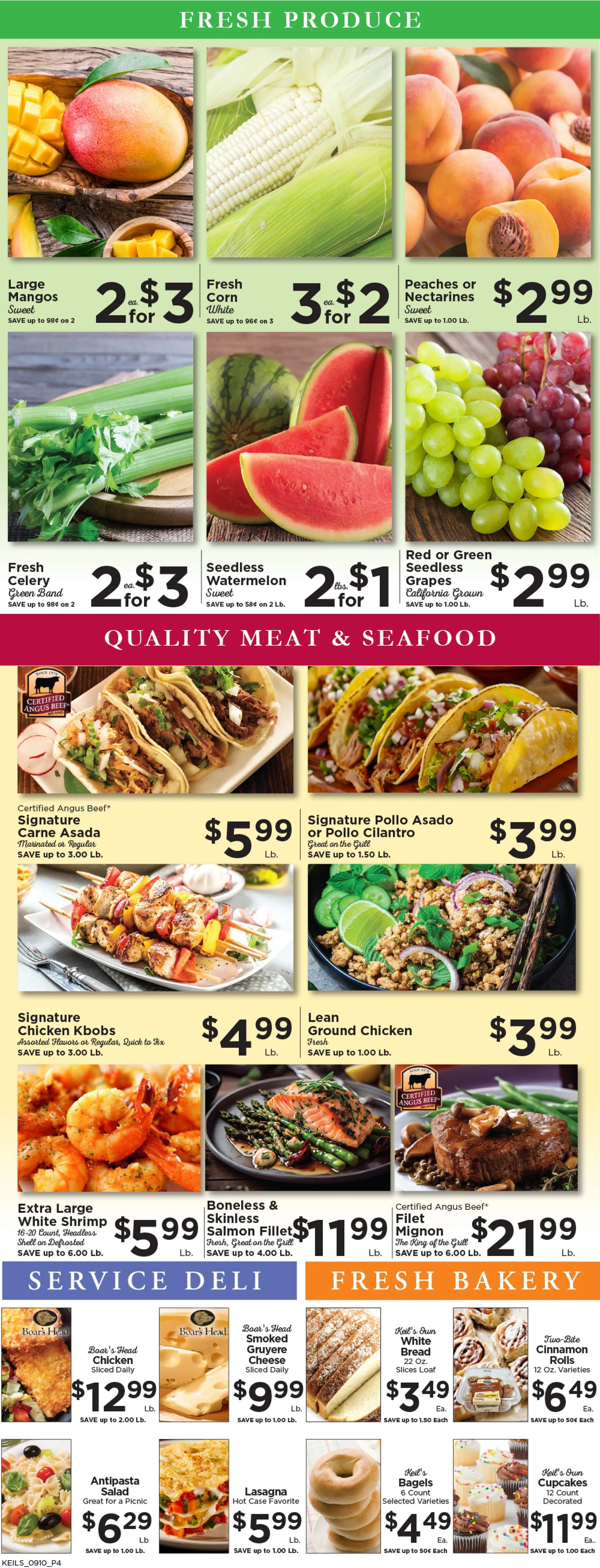 Weekly promotion Keil's Fresh Food Stores Sales spanning from September 10 to September 16 2025 - Page 4 for Catalogue 365