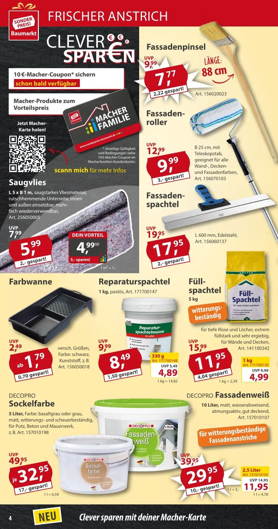 Sonderpreis-Baumarkt Prospekte von 5. April bis 11. April 2025 - Prospekt seite 4