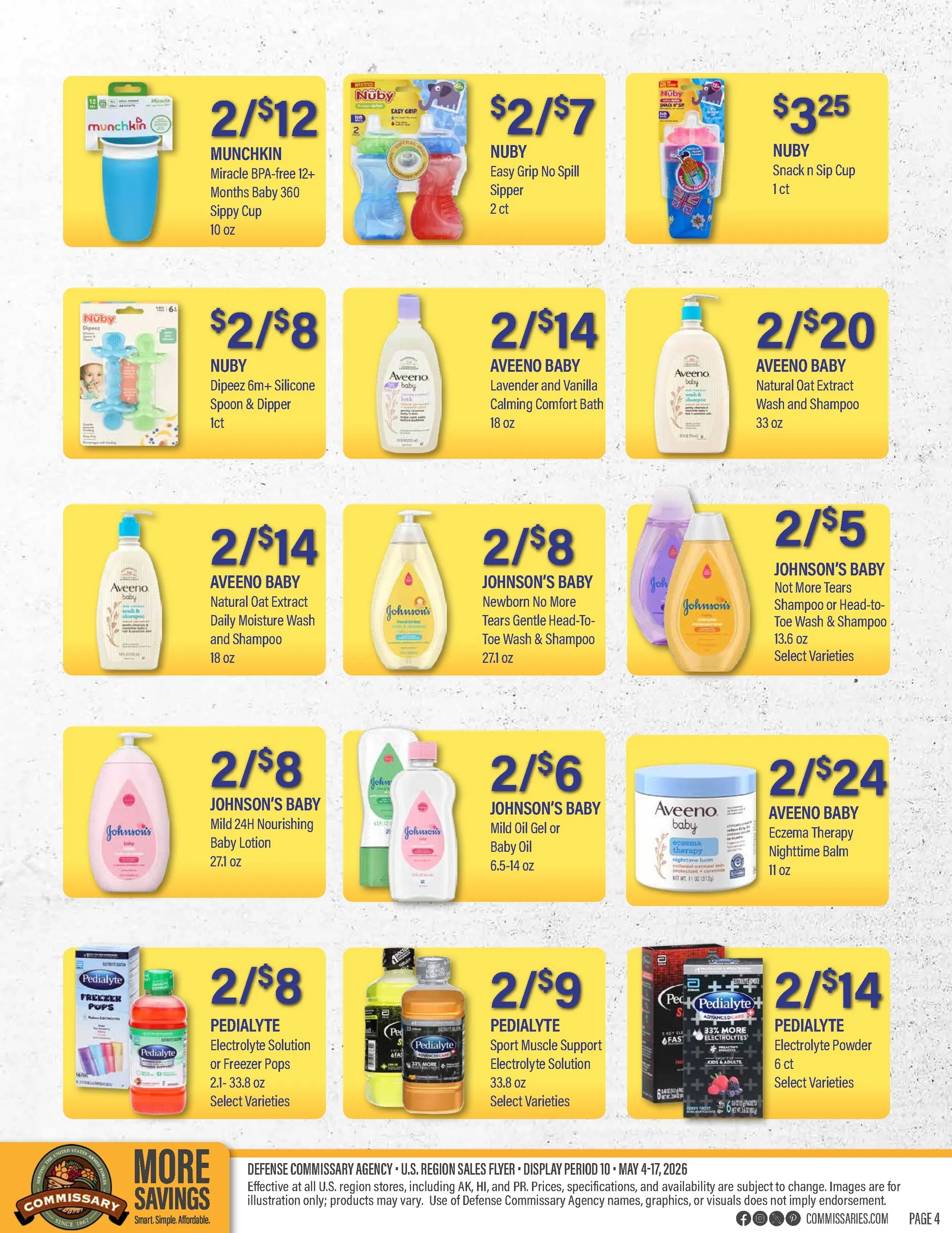 Weekly promotion Commissary Sales spanning from May 4 to May 17 2026 - Page 4 for Catalogue 365