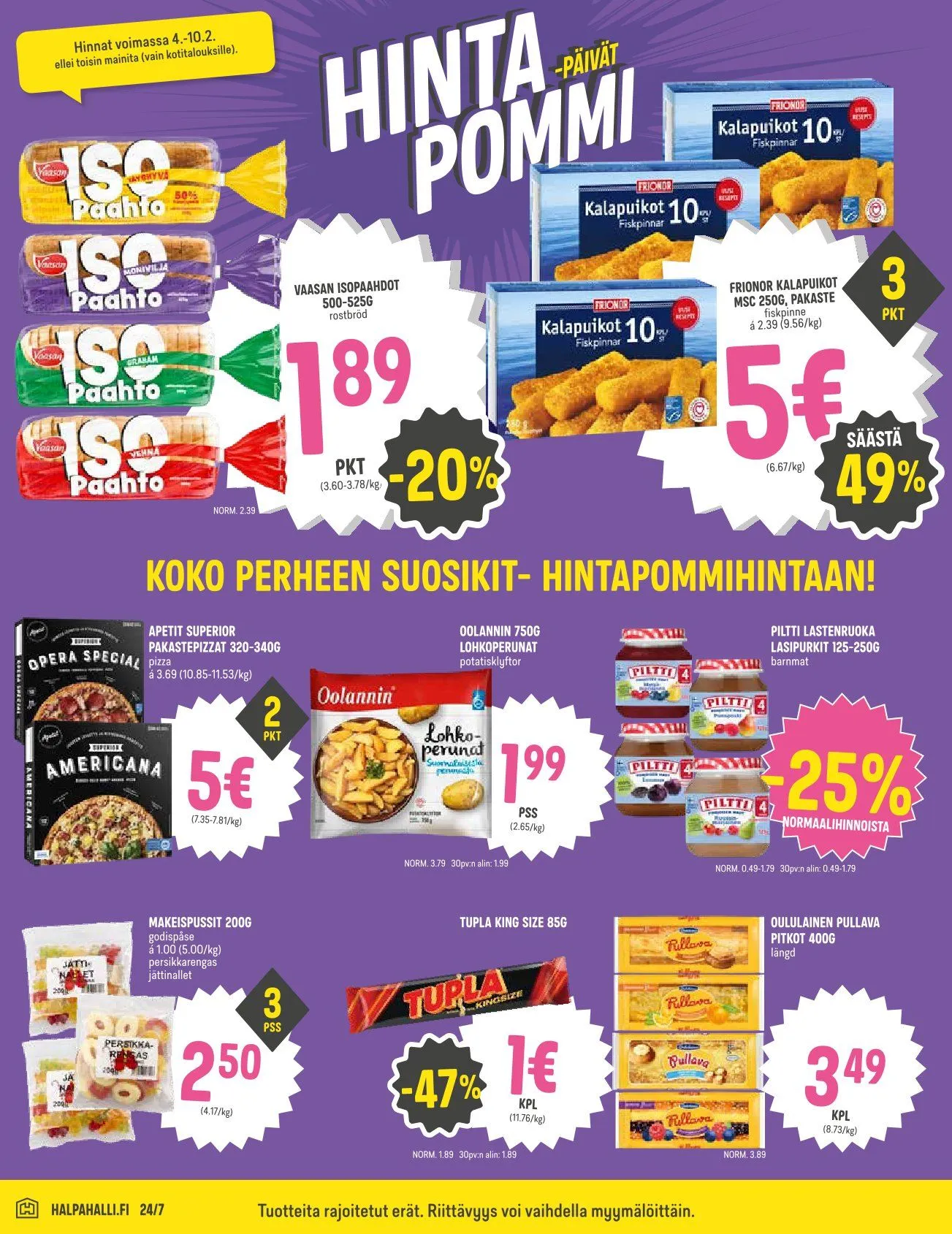 Kaupan HalpaHalli uusimmat tarjoukset voimassa alkaen 4. helmikuuta - 10. helmikuuta 2026 - Tarjouslehti sivu 4