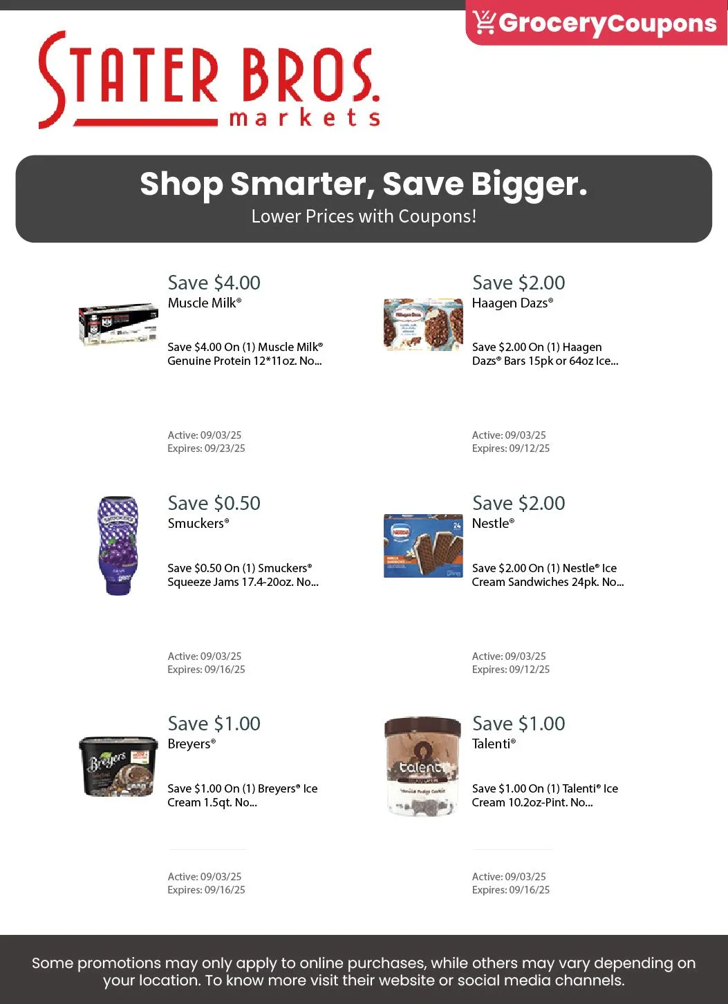 Weekly ad Stater Bros coupons from September 3 to September 30 2025 - Page 1