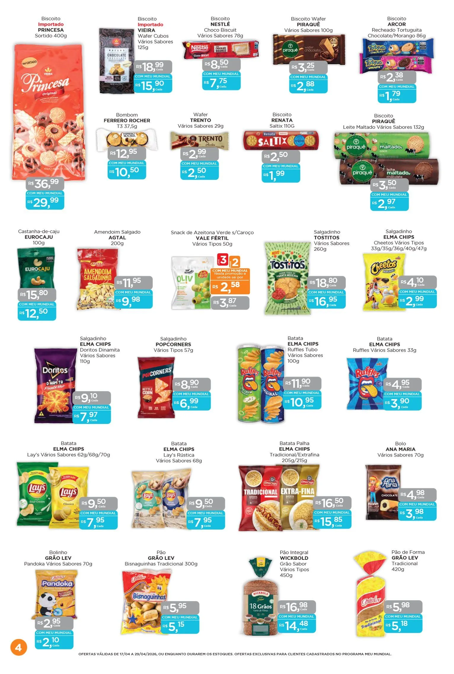 Encarte de Folhetos Supermercados Mundial 17 de abril até 29 de abril 2026 - Pagina 4