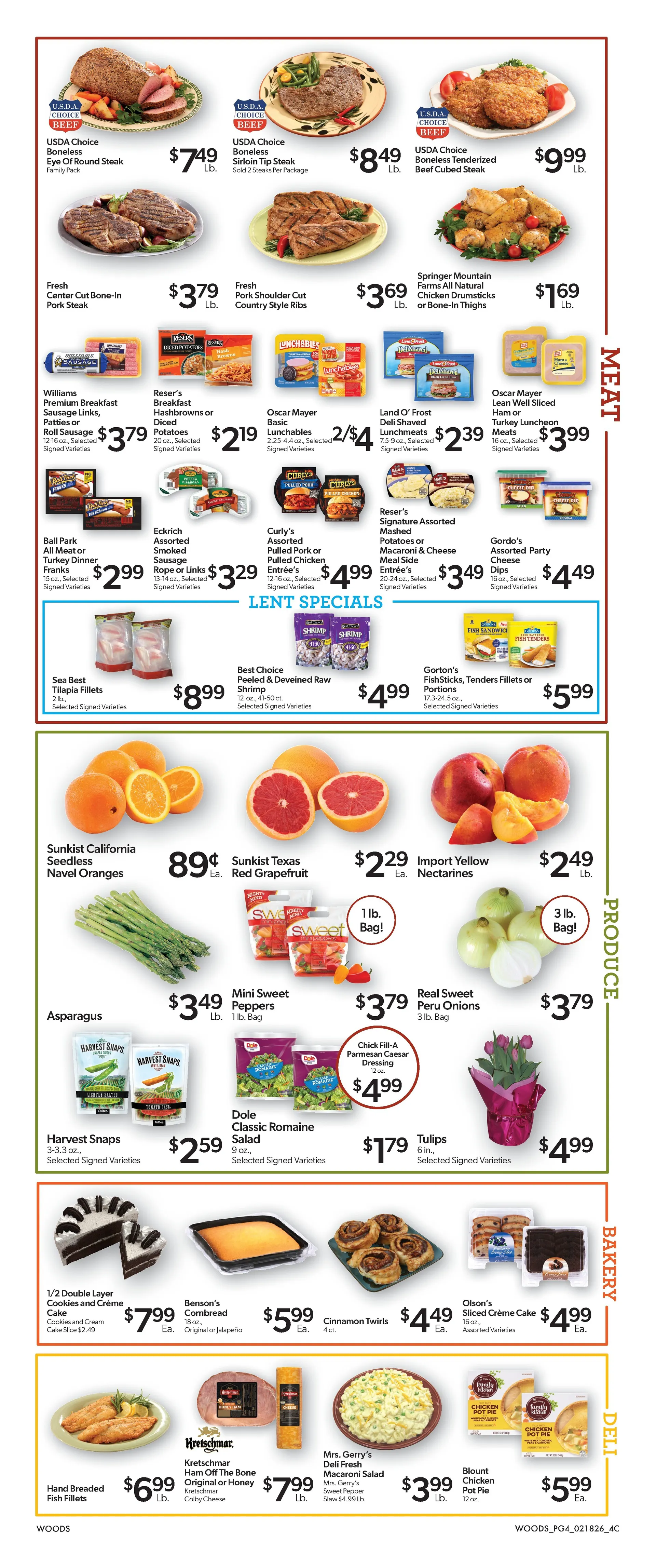 Weekly ad Woods Supermarket  Sales from February 18 to February 24 2026 - Page 4