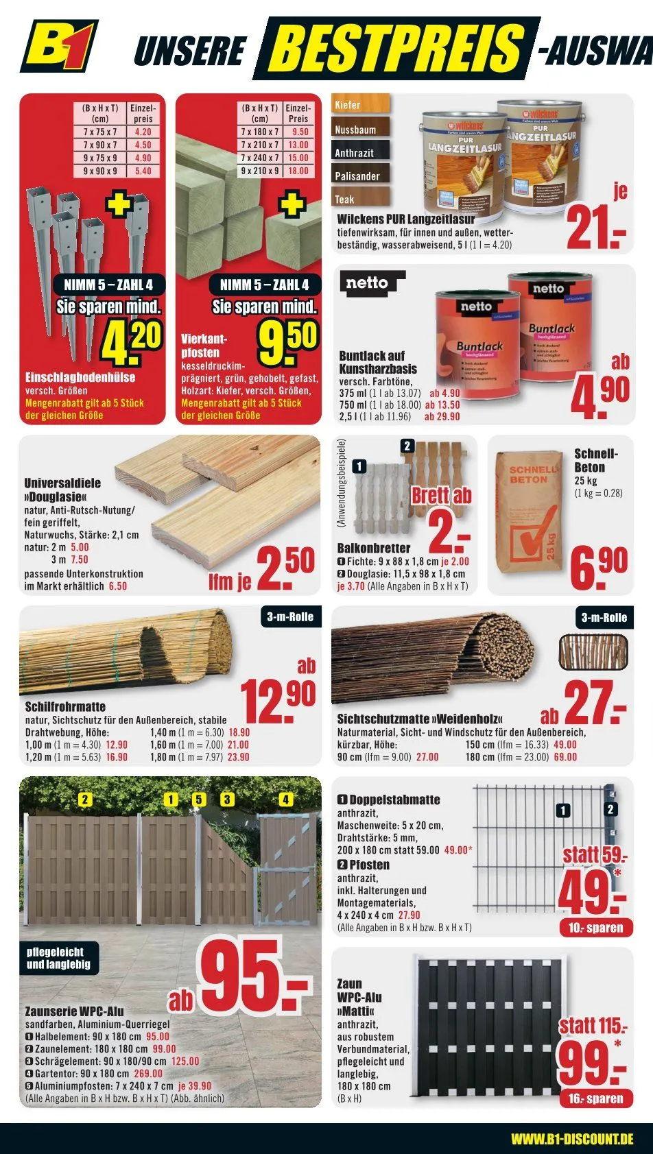 B1 Discount Baumarkt Prospekte von 30. Mai bis 5. Juni 2026 - Prospekt seite 4