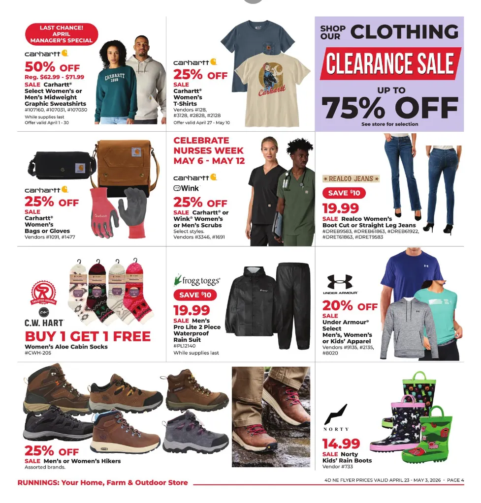 Weekly promotion Runnings Sales spanning from April 23 to May 3 2026 - Page 4 for Catalogue 365