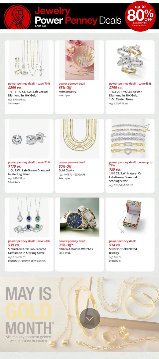 Weekly promotion JCPENNEY Sales spanning from April 27 to May 3 2026 - Page 4 for Catalogue 365