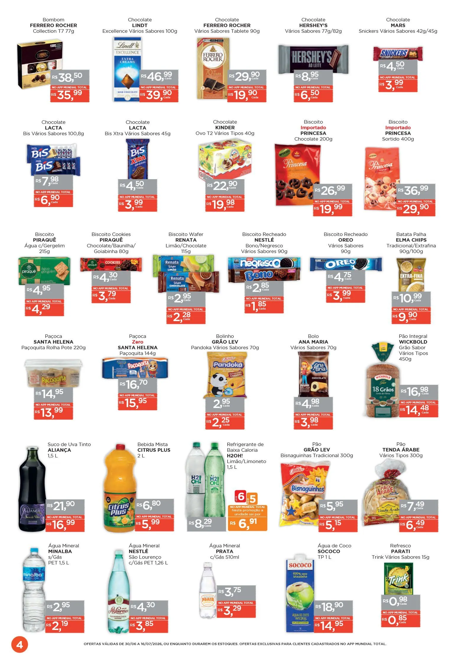 Encarte de Folhetos Supermercados Mundial  30 de junho até 16 de julho 2026 - Pagina 4