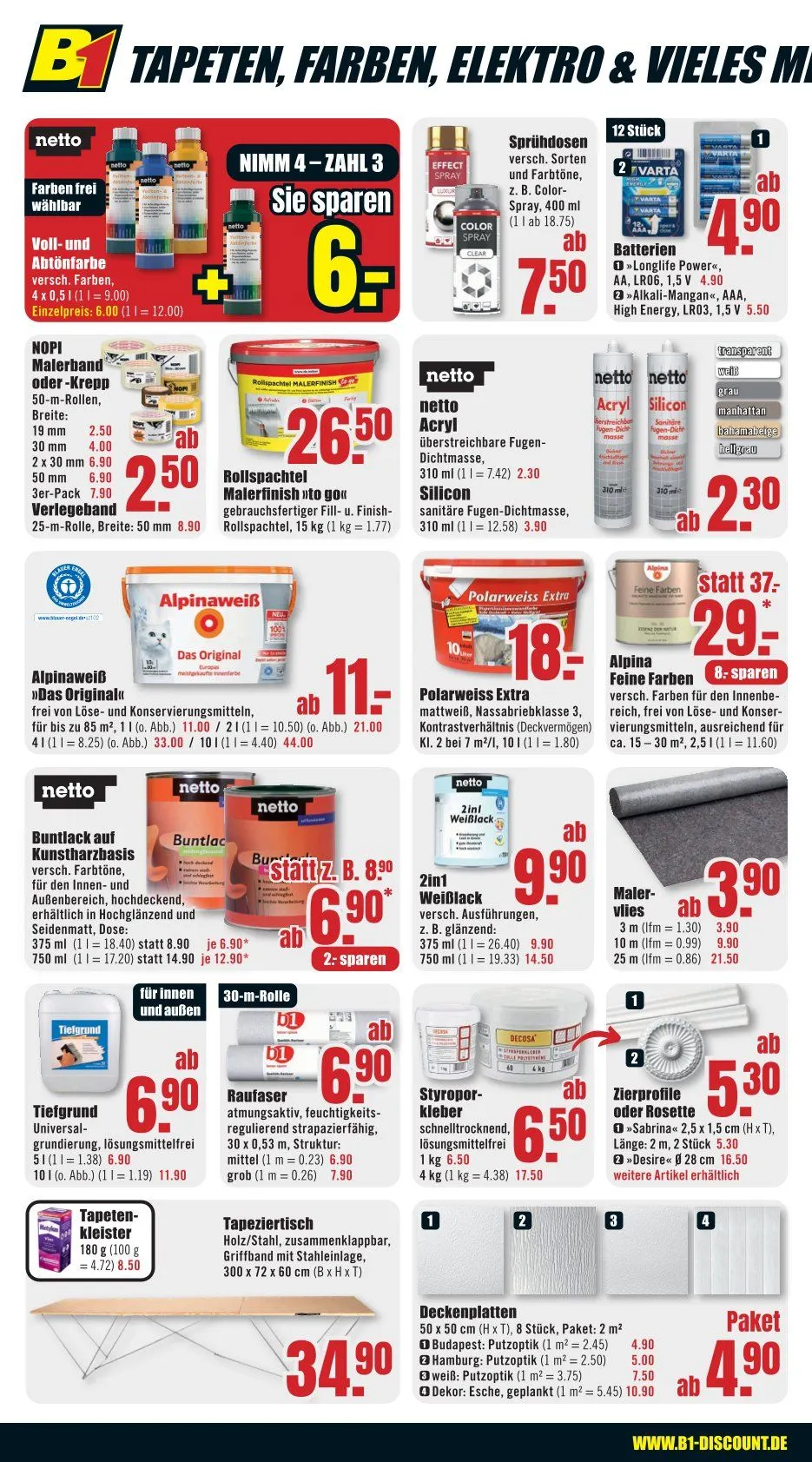B1 Discount Baumarkt Prospekte von 1. November bis 7. Oktober 2025 - Prospekt seite 4