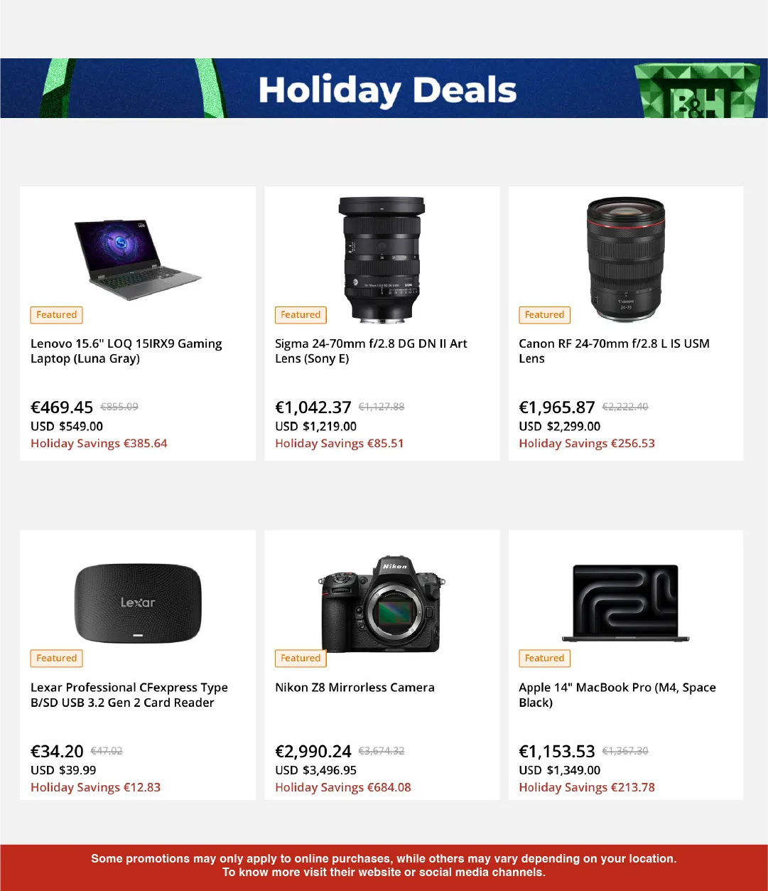 Weekly promotion B&H Photo Video Sales spanning from December 11 to December 24 2025 - Page 3 for Catalogue 365