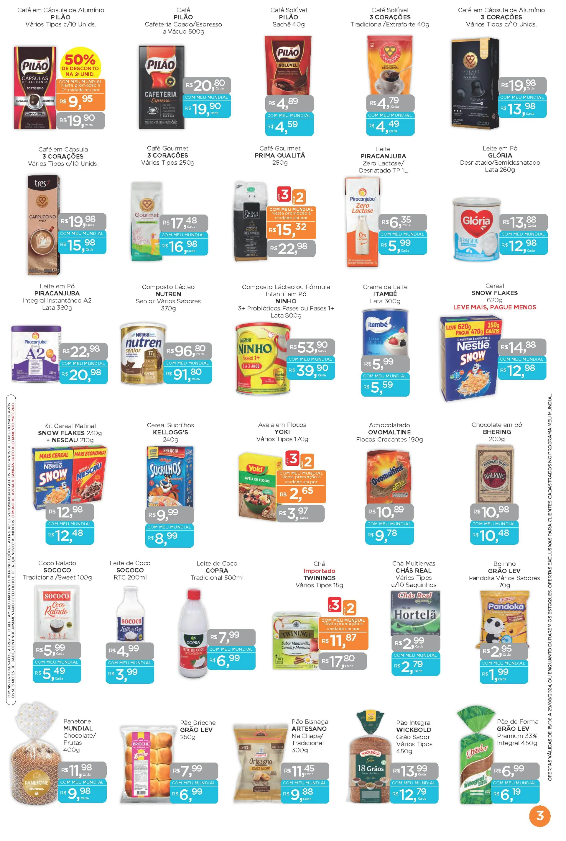 Encarte de Ofertas Supermercados Mundial 16 de agosto até 29 de agosto 2024 - Pagina 3
