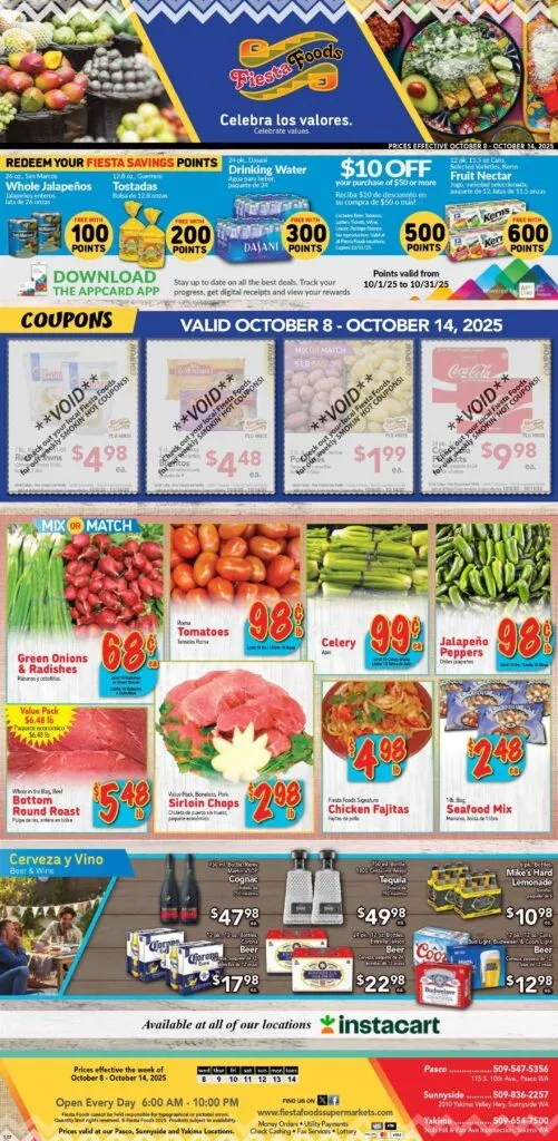 Weekly ad Fiesta Foods SuperMarkets Sales from October 8 to October 14 2025 - Page 1