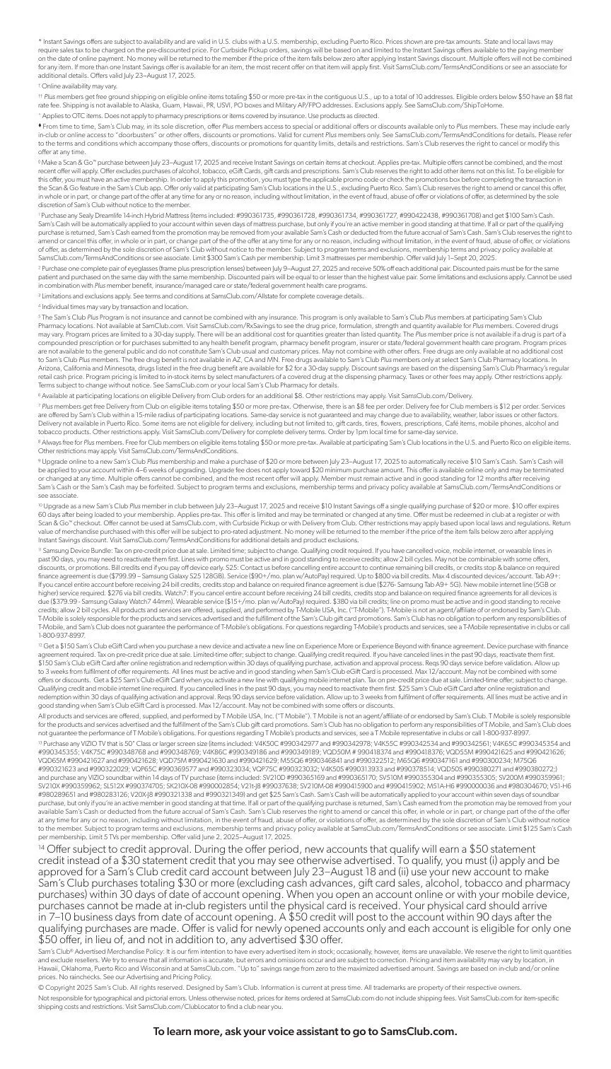 Weekly ad Sam's Club Sales from July 23 to August 17 2025 - Page 44