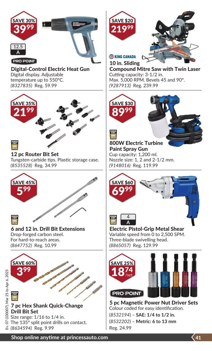 Princess Auto Sales from March 25 to April 6 2025 - flyer page 39