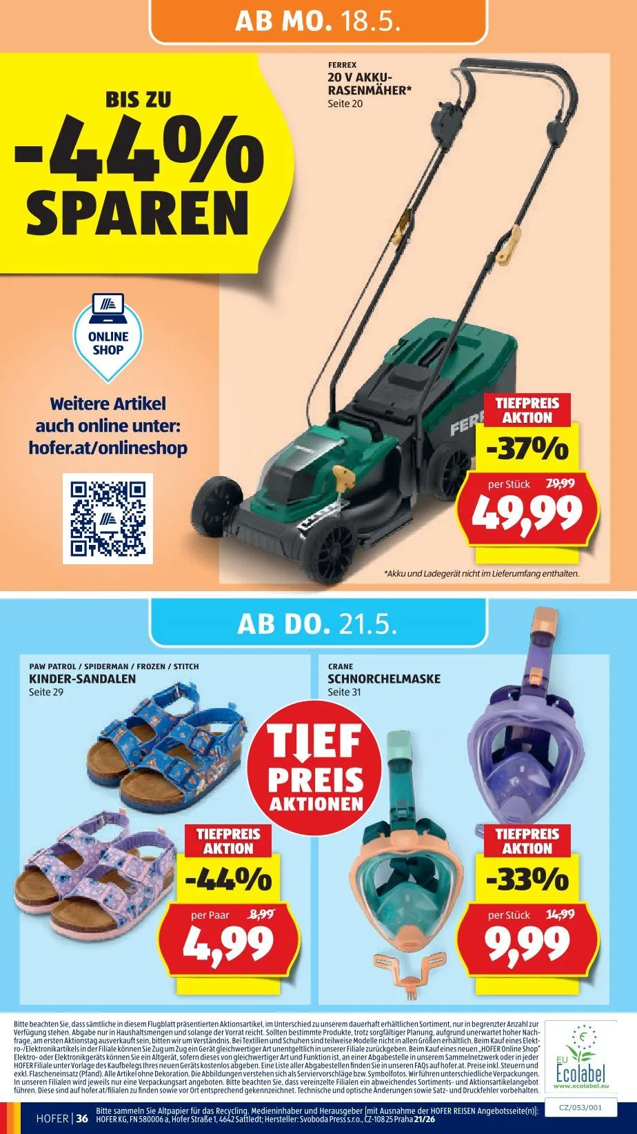  Hofer Prospekte von 15. Mai bis 21. Mai 2026 - Flugblätt seite  45