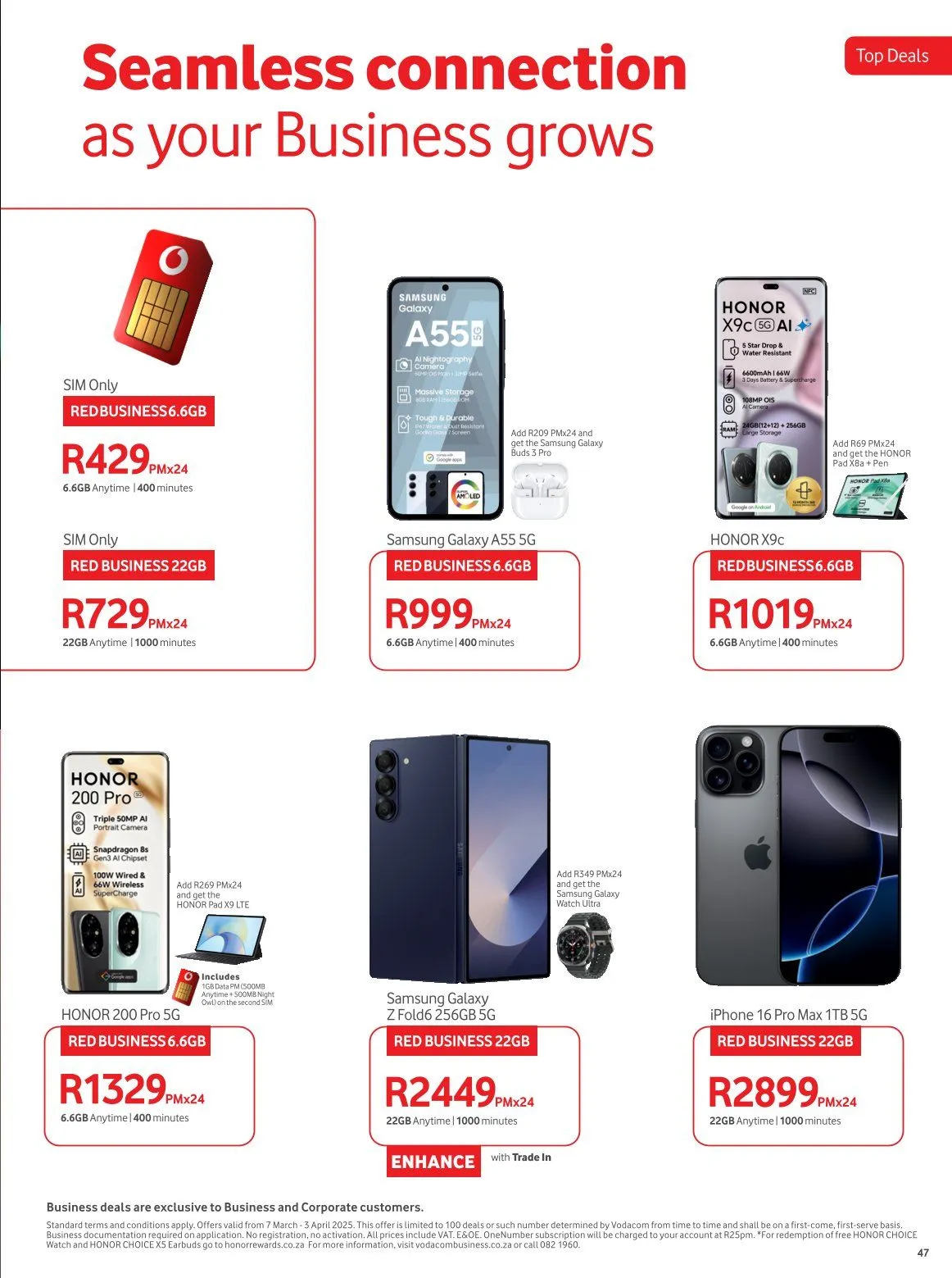 Vodacom Deals from 7 March to 3 April 2025 - Catalogue Page 47