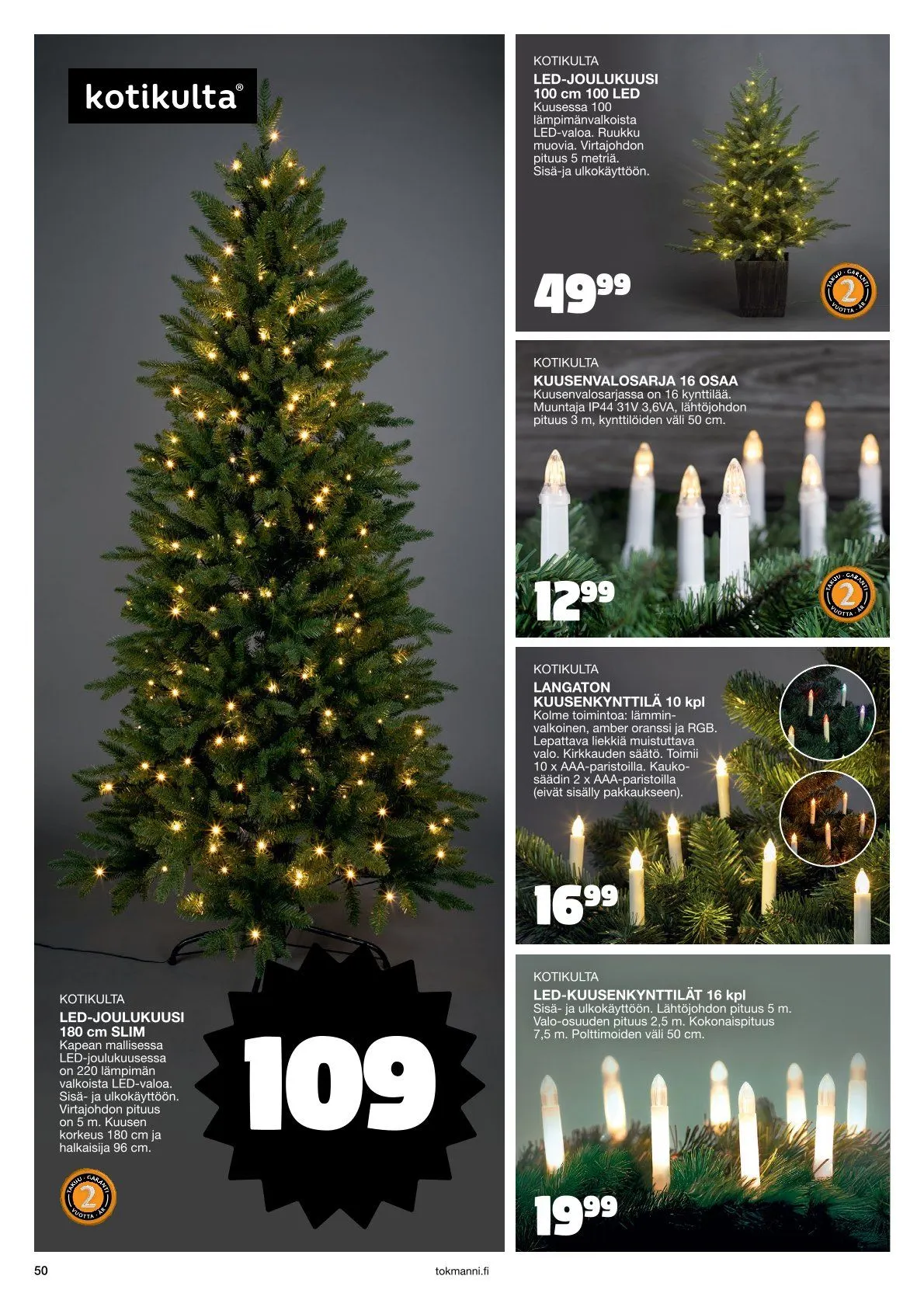  Tokmanni Tarjoukset voimassa alkaen 28. marraskuuta - 24. joulukuuta 2025 - Tarjouslehti sivu 50